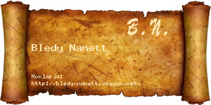 Bledy Nanett névjegykártya